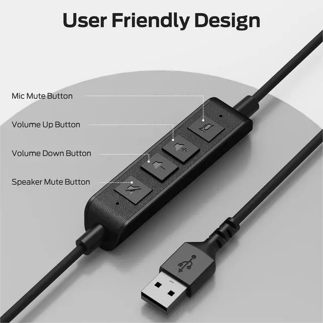 Alt view image 4 of 7 - Bluetooth Ear Buds Wireless Earbuds Long-Playtime, Voicelink 100 Wired Headphones, Wired Headset with Noise Cancelling Microphone for PC Laptop, USB Connection Plug and Play