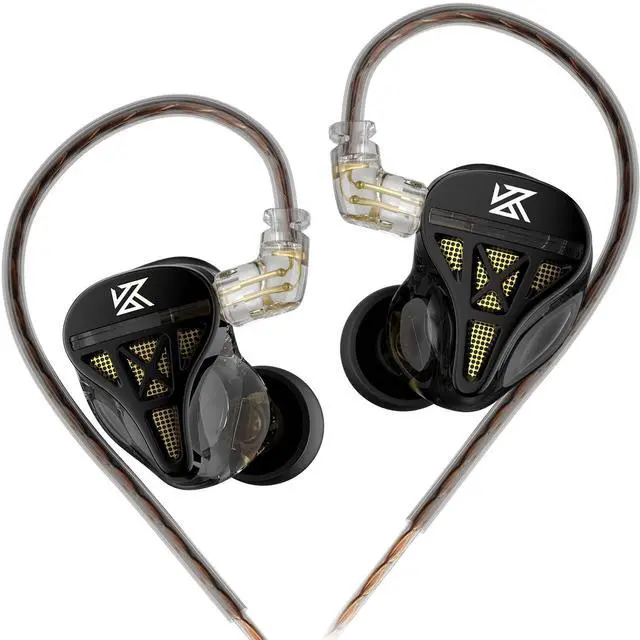 Main image of KZ DQS Semi-Open in-Ear Earphones, Black | HiFi Musician Monitor IEM, Dynamic Driver Earbuds, Semi-Open Wired Headphones, Detachable 2-Pin Cable, Bass Gaming Headset