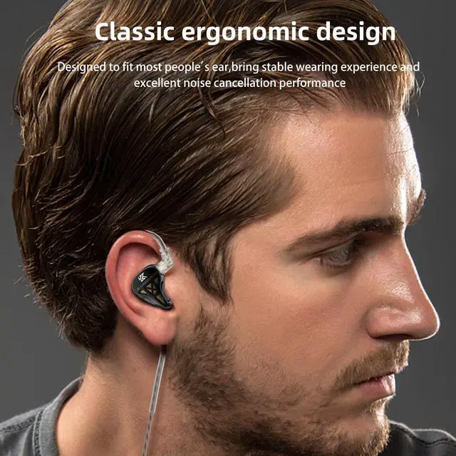 Alt view image 6 of 6 - KZ DQS Semi-Open in-Ear Earphones, Black | HiFi Musician Monitor IEM, Dynamic Driver Earbuds, Semi-Open Wired Headphones, Detachable 2-Pin Cable, Bass Gaming Headset