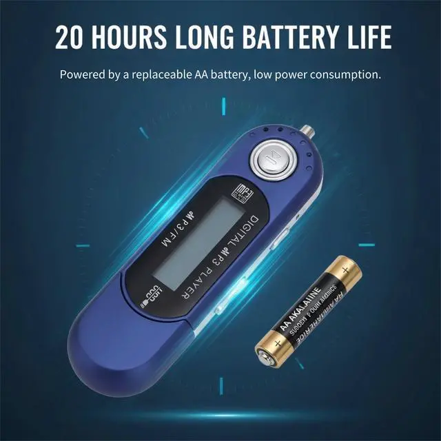 Alt view image 4 of 7 - Retro USB MP3 Player, LCD Display Music Player Supports MP3 WMA Formats with Synchronized Lyrics, USB Port, Card up to 32GB Auto Shutdown, Ideal Gifts for Mate (Blue)