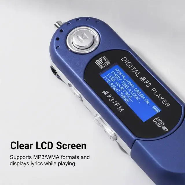 Alt view image 5 of 7 - Retro USB MP3 Player, LCD Display Music Player Supports MP3 WMA Formats with Synchronized Lyrics, USB Port, Card up to 32GB Auto Shutdown, Ideal Gifts for Mate (Blue)
