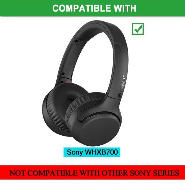 Alt view image 2 of 7 - Replacement Ear Cushion Pads with Protein Leather and Memory Foam for Sony WHXB700 Wireless Extra Bass Bluetooth On Ear Headphones ONLY (NOT FIT Sony Other Series) (Black)