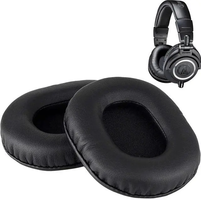 Main image of 2 Pack M50X Ear Pads Cushions Replacement Compatible with Audio Technica ATH M50X M50XBT M50RD M40X M30X M20X MSR7 SX1 Monitor Headphones,Ear Muffs Memory Foam Earpads