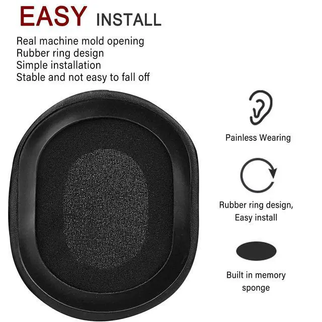 Alt view image 2 of 5 - 2 Pack M50X Ear Pads Cushions Replacement Compatible with Audio Technica ATH M50X M50XBT M50RD M40X M30X M20X MSR7 SX1 Monitor Headphones,Ear Muffs Memory Foam Earpads