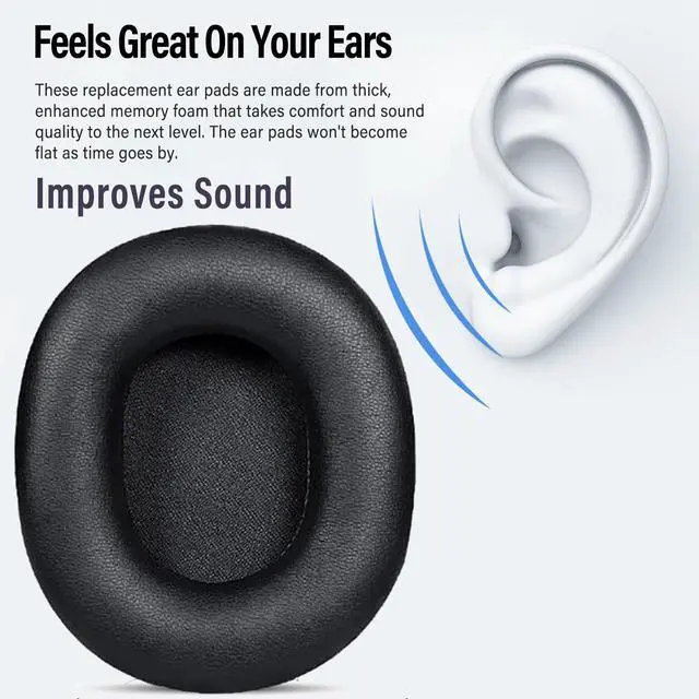 Alt view image 4 of 5 - 2 Pack M50X Ear Pads Cushions Replacement Compatible with Audio Technica ATH M50X M50XBT M50RD M40X M30X M20X MSR7 SX1 Monitor Headphones,Ear Muffs Memory Foam Earpads