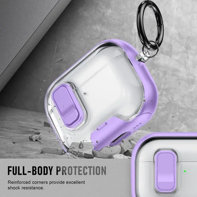 Alt view image 5 of 6 - for AirPods Pro 3 Case (2025) with Phone Stand & Cleaner Kit, Cute Soft Silicone Cover for AirPods Pro 3rd Genera case with Keychain for Women Men with Keychain for Airpod Pro case(2025) Light Purple
