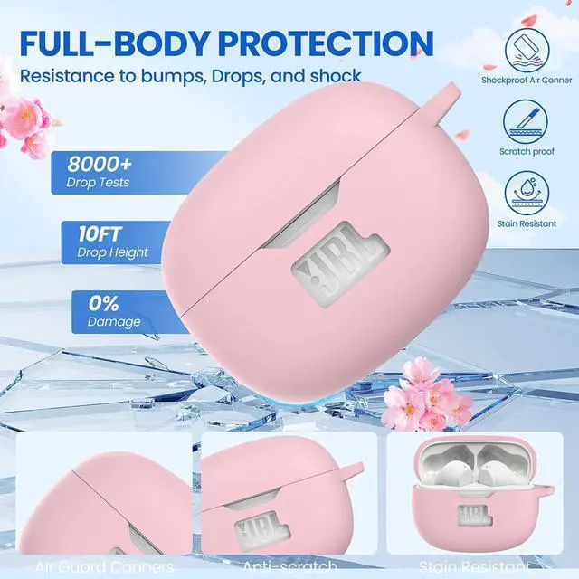 Alt view image 3 of 6 - for JBL Vibe Beam 2 Silicone Case with Cleaner kit, Pink