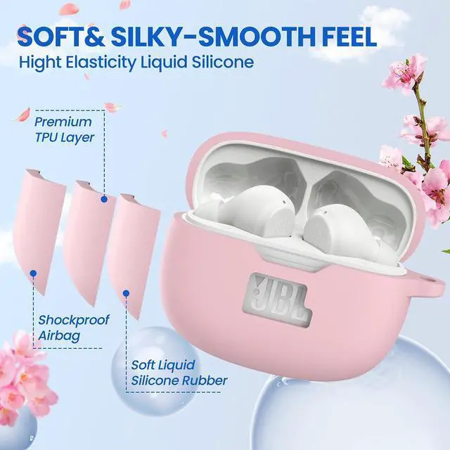 Alt view image 4 of 6 - for JBL Vibe Beam 2 Silicone Case with Cleaner kit, Pink