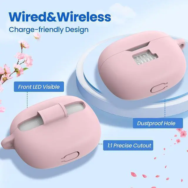 Alt view image 5 of 6 - for JBL Vibe Beam 2 Silicone Case with Cleaner kit, Pink