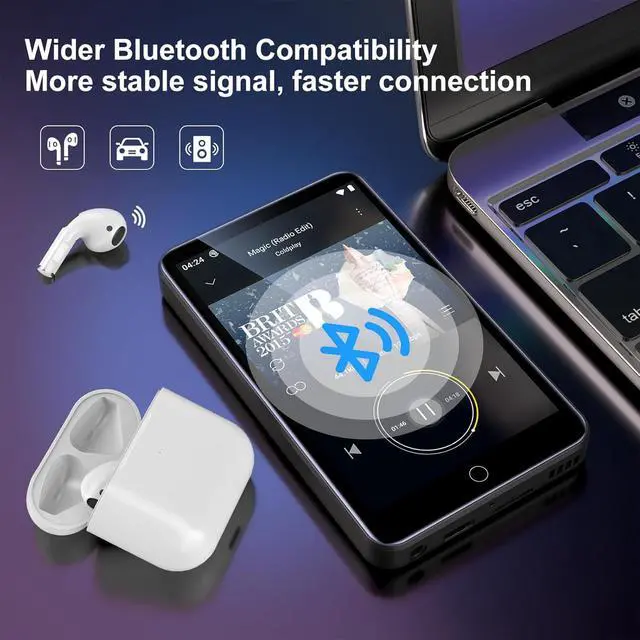 Alt view image 2 of 7 - MP3 Player with Bluetooth and WiFi, 80GB Storage & Android OS, 4" Touch Screen, FM Radio, Kids MP3 & MP4 Player with Spotify Google Play Store, Portable Media Player