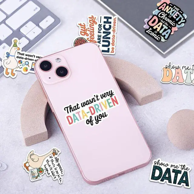 Alt view image 2 of 7 - (10 Pcs) Data Analysis Stickers Pack, Funny Data Driven Vinyl Decals, I Speak Data Quote Stickers for Analysts, Scientists, Coders, Laptop Water Bottle Scrapbook Decor