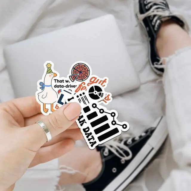 Alt view image 4 of 7 - (10 Pcs) Data Analysis Stickers Pack, Funny Data Driven Vinyl Decals, I Speak Data Quote Stickers for Analysts, Scientists, Coders, Laptop Water Bottle Scrapbook Decor
