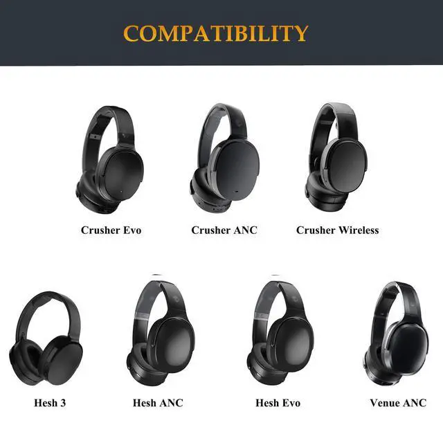 Alt view image 2 of 7 - Crusher Evo/Crusher Wireless Earpads Cooling Gel Hesh ANC/Hesh 3 Replacement Pads Upgrade Cushions Compatible with Skullcandy Crusher ANC/Crusher Evo, Hesh 3/Hesh Evo/Hesh ANC, Venue ANC Headphones