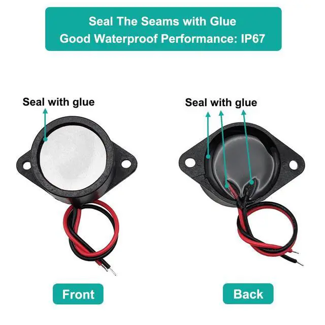 Alt view image 2 of 6 - 5PCS DC3-24V 2616 Active Piezo Electronic Buzzer Alarm Sealed Waterproof Piezoelectric Buzzer Continuous for DIY Electronic Equipment