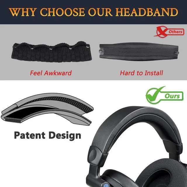 Alt view image 4 of 5 - Headband for Sony MDR-V600/Z600/V900/V900HD/7509HD Headphones, Replacement Headstrap Pad Repair Part - Black