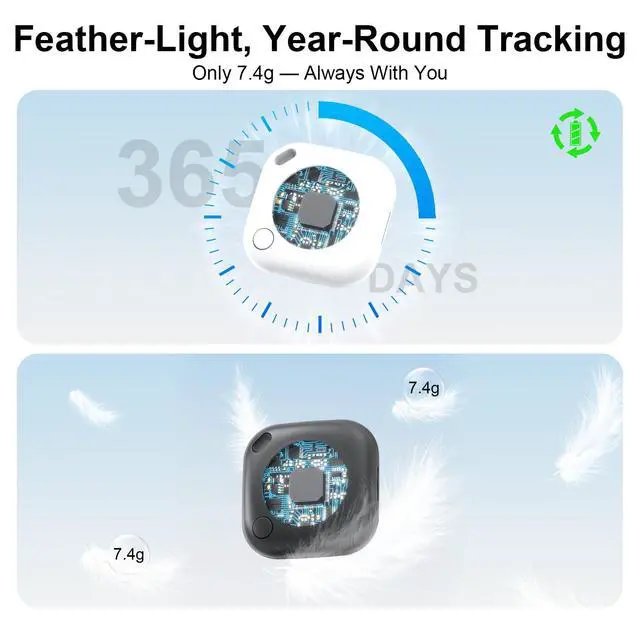 Alt view image 6 of 7 - 2-Pack Air Tracker Tags Compatible with Apple Find My (iOS Only), Bluetooth Tracker, Smart Keys Finder and Item Locator for Wallet Luggage Backpack (1B1W)