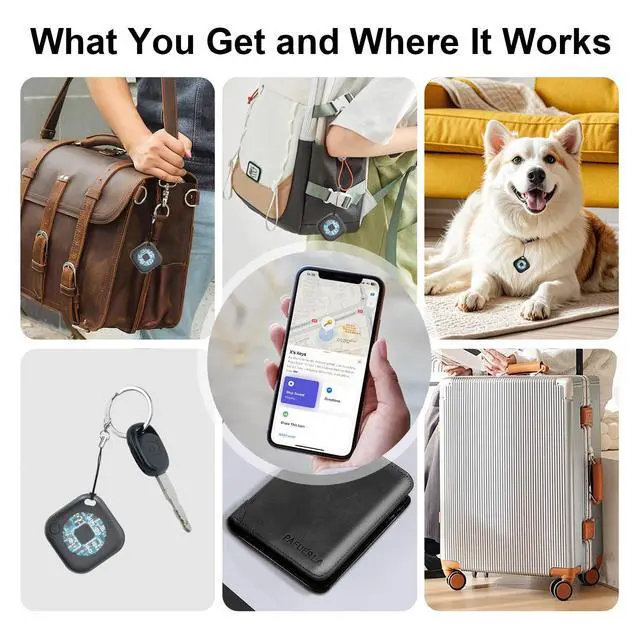 Alt view image 7 of 7 - 2-Pack Air Tracker Tags Compatible with Apple Find My (iOS Only), Bluetooth Tracker, Smart Keys Finder and Item Locator for Wallet Luggage Backpack (1B1W)