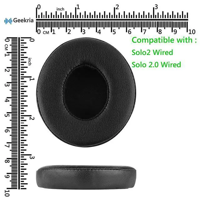 Alt view image 6 of 6 - Replacement Ear Pads Compatible with Beats Solo 2 Wired (B0518) Headphones Ear Cushions, Repair Parts (Black)