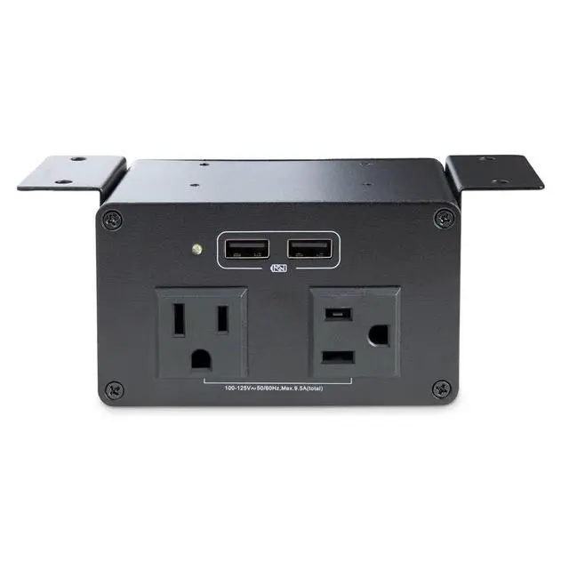Alt view image 3 of 6 - Power Outlet Module for Conference Table Connectivity Box - 2X AC Power and 2X USB-A - Power and Charging Hub (MOD4POWERNA)