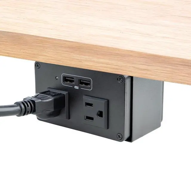 Alt view image 5 of 6 - Power Outlet Module for Conference Table Connectivity Box - 2X AC Power and 2X USB-A - Power and Charging Hub (MOD4POWERNA)
