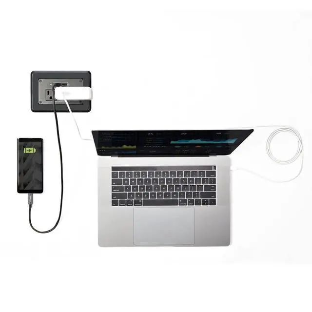 Alt view image 6 of 6 - Power Outlet Module for Conference Table Connectivity Box - 2X AC Power and 2X USB-A - Power and Charging Hub (MOD4POWERNA)