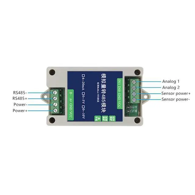 Alt view image 4 of 4 - 10/12 Bit AD Multi Channel 4-20Ma 0-5V 0-10V PLC Analog I/O Input to RS485 Modbus RTU TCP Converter Module (0-10V)