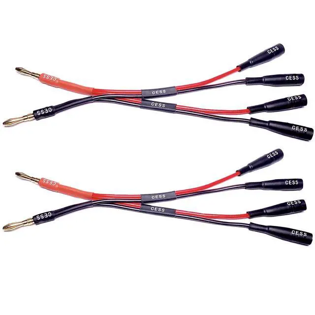 Alt view image 4 of 4 - Dual Banana Plugs Splitter, 2 Male to 4 Female | Banana Jack Adapter, 2-Channel Power Supply Splitter Cable, 14 AWG Soft Silicone, Tinned Copper Wire
