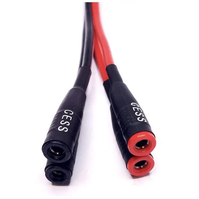 Alt view image 2 of 4 - Dual Banana Plugs Splitter, 2 Male to 4 Female | Banana Jack Adapter, 2-Channel Power Supply Splitter Cable, 14 AWG Soft Silicone, Tinned Copper Wire