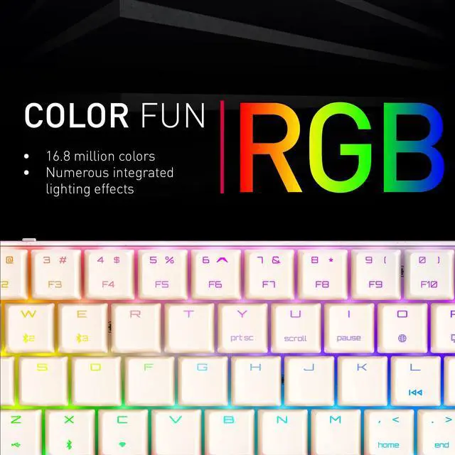 Alt view image 5 of 6 - MX-LP 2.1 Compact Wireless, Mechanical Gaming Keyboard in 65 Percent Format, Multi-Device, RGB Lighting, Rechargeable, MX Low Profile Speed Switches, Khaki