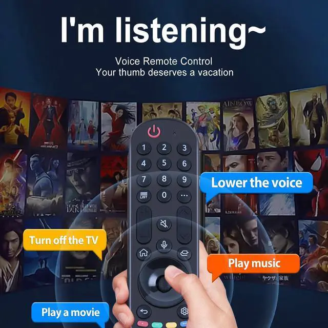 Alt view image 3 of 7 - AN-MR21GC MR21GA Voice Magic Remote Control for LG 2021 OLED G1, C1, A1 Series, 2021 QNED Mini-LED NanoCell UHD TVs UP80, UP75 Series TVs