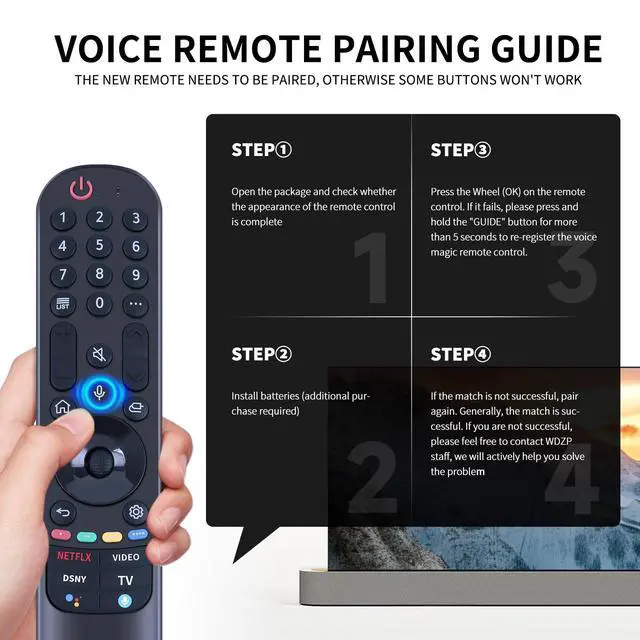 Alt view image 4 of 7 - AN-MR21GC MR21GA Voice Magic Remote Control for LG 2021 OLED G1, C1, A1 Series, 2021 QNED Mini-LED NanoCell UHD TVs UP80, UP75 Series TVs