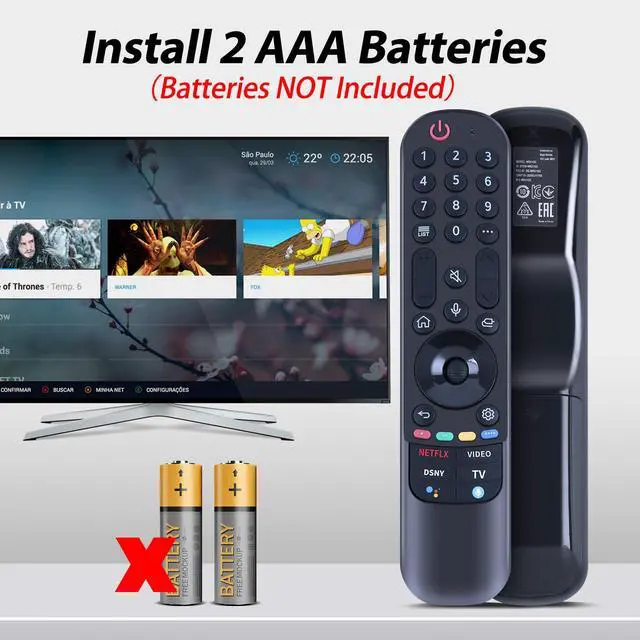 Alt view image 6 of 7 - AN-MR21GC MR21GA Voice Magic Remote Control for LG 2021 OLED G1, C1, A1 Series, 2021 QNED Mini-LED NanoCell UHD TVs UP80, UP75 Series TVs