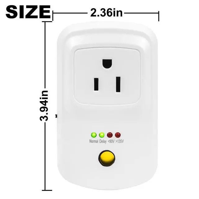Alt view image 6 of 6 - Refrigerator Surge Protector and Power Failure Alarm 3-Min Delay | 140J 15A Voltage Protector for Home Appliances, Deep Freezer Outlet Alarm Power Loss with 95dB Siren