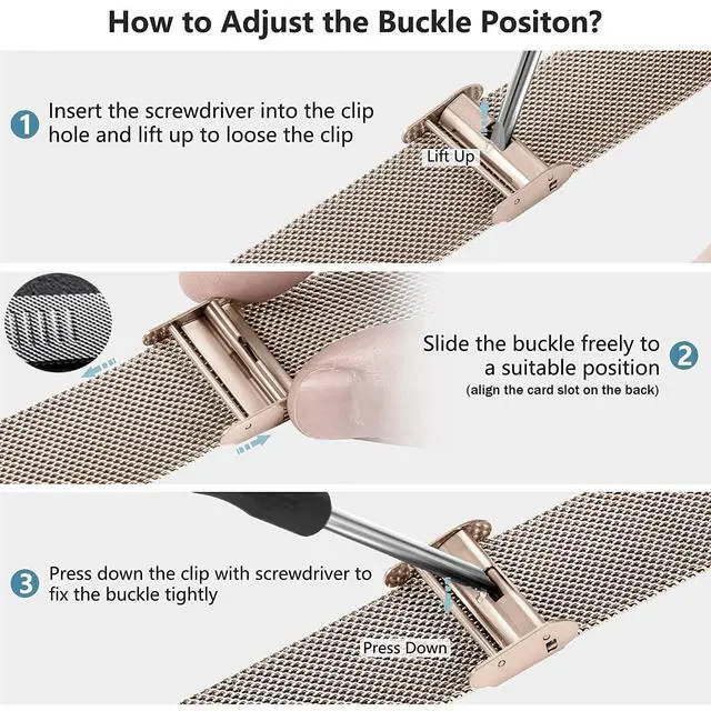 Alt view image 4 of 6 - Metal band for Garmin Lily 2, 14MM Stainless Steel band for Garmin Lily 2 Damen
