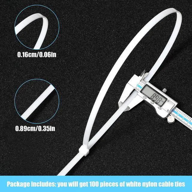 Alt view image 2 of 7 - 100 Pcs White Zip Ties Heavy Duty Cable Ties Large Cable Tie Wraps Big 36 Inch for Indoor Outdoor Use for Indoor and Outdoor Binding Fences Awnings Tying Branches Bundling of Crops