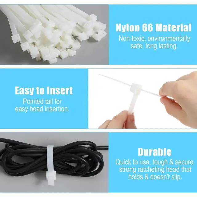 Alt view image 6 of 7 - 100 Pcs White Zip Ties Heavy Duty Cable Ties Large Cable Tie Wraps Big 36 Inch for Indoor Outdoor Use for Indoor and Outdoor Binding Fences Awnings Tying Branches Bundling of Crops
