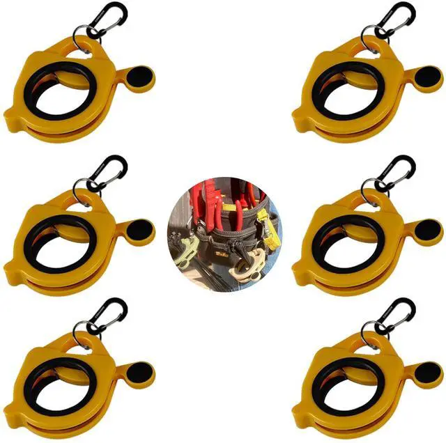 Main image of Zip Tie Holder Cable Tie Holder Heavy-Duty Colored Upgraded for Tool Belt Organized Strong Efficient for Electrician Reusable Portable 6 Pack