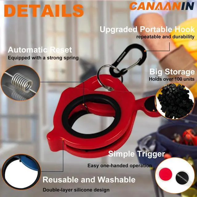 Alt view image 4 of 7 - Zip Tie Holder Cable Tie Holder Heavy-Duty Colored Upgraded for Tool Belt Organized Strong Efficient for Electrician Reusable Portable 6 Pack