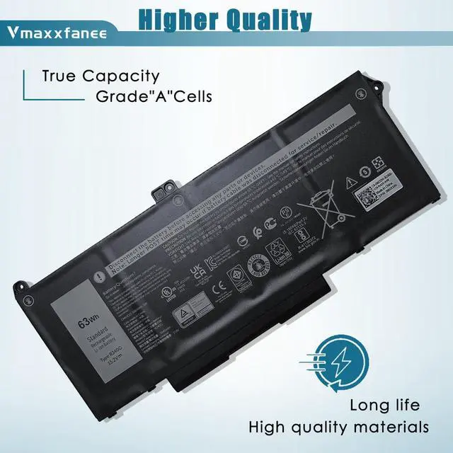 Alt view image 3 of 6 - 63Wh RJ40G Battery Replacement for D-ell Latitude 14 5420 Latitude 15 5520 Precision 15 3560 Series Laptop 01K2CF 075X16 WY9DX P104F P104F001 P137G P137G001 0M3KCN 0WK3F1 0M3KCN 15.2V 3941mAh