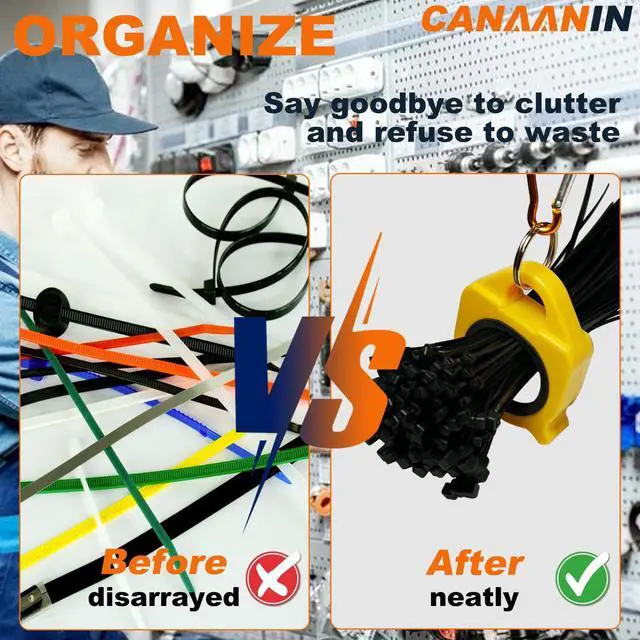 Alt view image 3 of 7 - Zip Tie Holder Cable Tie Holder Heavy-Duty Colored Upgraded for Tool Belt Organized Strong Efficient for Electrician Reusable Portable 6 Pack