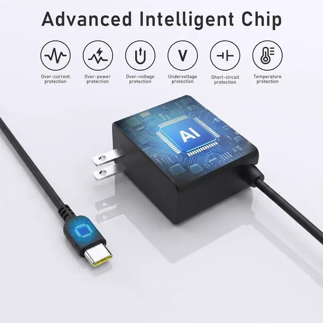 Alt view image 2 of 7 - 100W Max USB C Laptop Charger-GaN Compact Fast Charger for Type-C Laptop | 100W(MAX) 65W GaN Charger Compatible with Lenovo Dell HP MacBook Asus Surface Pro LG Acer Razer Laptop