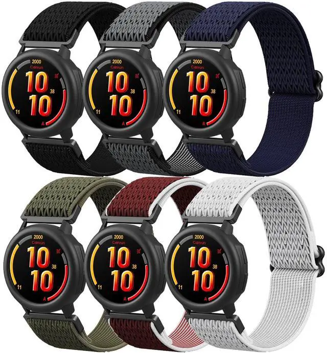 Main image of 6-Pack Bands for Garmin Bounce 2 Smartwatch, Elastic Nylon Lightweight Soft Stretchable Replacement Straps for Bounce 2 Watch Boys Girls