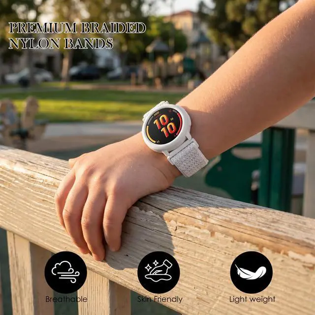 Alt view image 4 of 7 - 6-Pack Bands for Garmin Bounce 2 Smartwatch, Elastic Nylon Lightweight Soft Stretchable Replacement Straps for Bounce 2 Watch Boys Girls