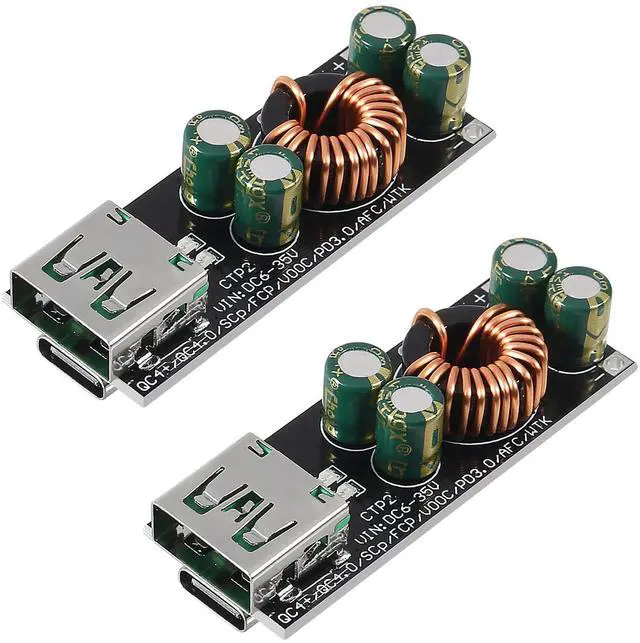 Main image of 2PCS 60W 6-35V DC to USB Type C PD 3.0 QC4 Type A QC3.0 DC Fast Charge 12V 24V Step-Down Power Module USB Type-C Mobile Phone Quick Charge Adapter