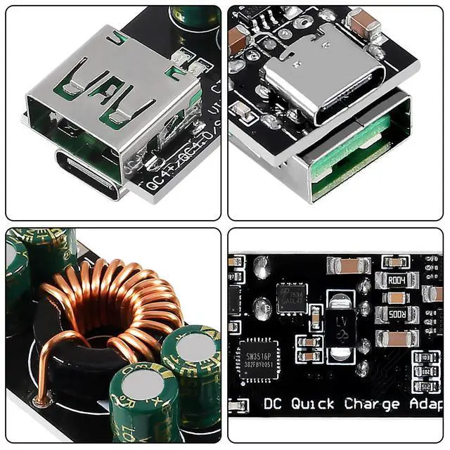Alt view image 4 of 6 - 2PCS 60W 6-35V DC to USB Type C PD 3.0 QC4 Type A QC3.0 DC Fast Charge 12V 24V Step-Down Power Module USB Type-C Mobile Phone Quick Charge Adapter