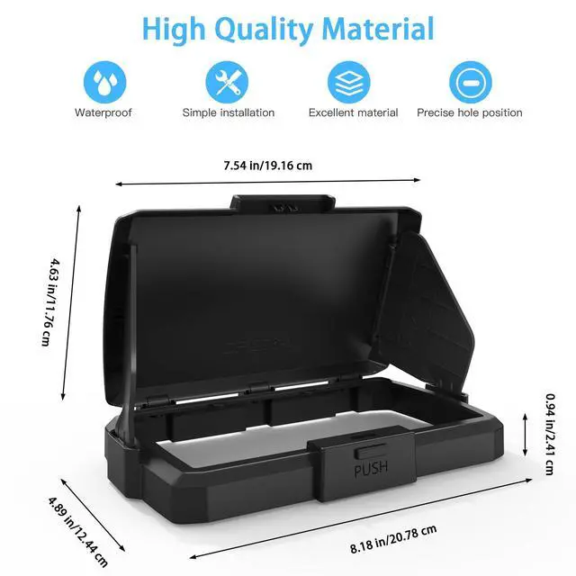 Alt view image 5 of 7 - Waterproof Sun Visor Shield Cover for Humminbird 411660-1 Helix 5 Chirp GPS G3/Humminbird 411670-1 Helix 5 Chirp DI GPS G3 Fish Finder, ABS Foldable Anti-Glare Protection Screen Cover (Black)