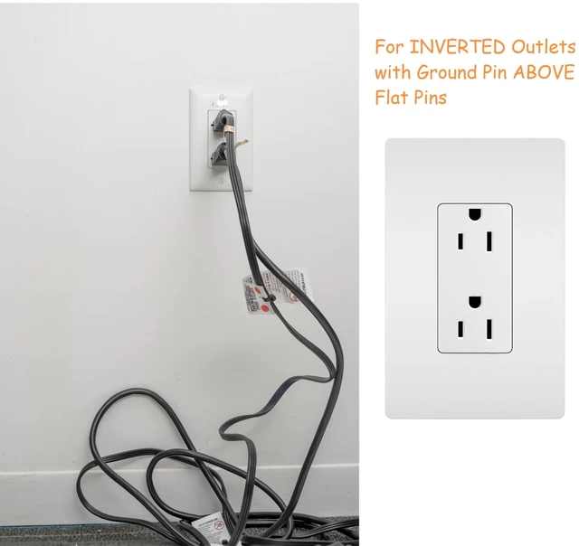 Alt view image 2 of 6 - No Shock Child Protector, Outlet & Plug Concealer for Inverted Outlets, Protective Cord Clips, 8-Foot Flat Extension Cord with Multiple Outlets, Baby Proofing from Chewing Dangerous Cords