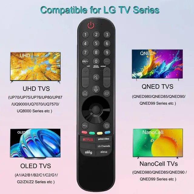 Alt view image 2 of 5 - for LG Smart TV Remote Replacement | Compatible with 2019-2024 LG OLED QNED UHD NanoCell 4K 8K Smart TVs, with Voice and Pointer Function