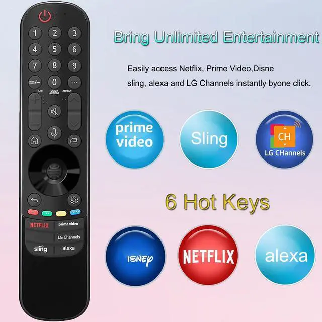 Alt view image 4 of 5 - for LG Smart TV Remote Replacement | Compatible with 2019-2024 LG OLED QNED UHD NanoCell 4K 8K Smart TVs, with Voice and Pointer Function