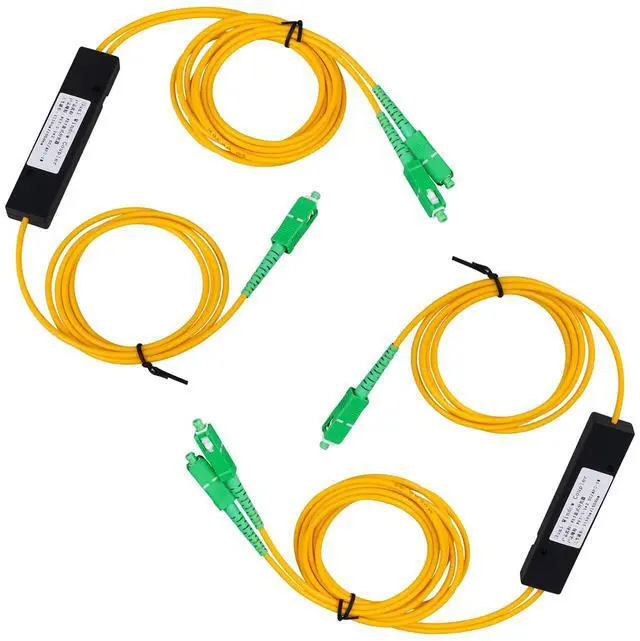 Main image of SC/APC Fiber Optical FBT Splitter 1x2(1 in 2 Out) Singlemode 1310/1550nm for Network Signal Distribution(2 Pack)
